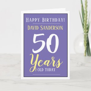 Happy Birthday 50 Years Old Card
