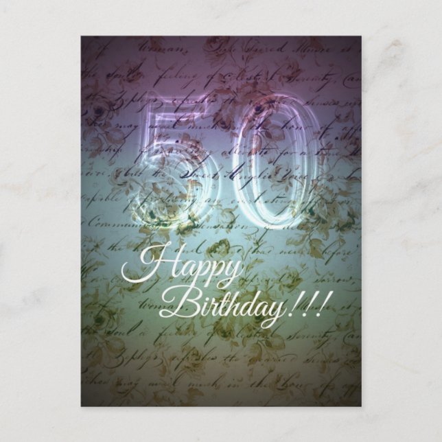 Happy Birthday!!! 50th Postcard (Front)
