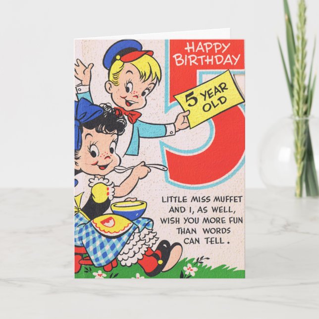 Happy Birthday 5 Year Old Card (Front)
