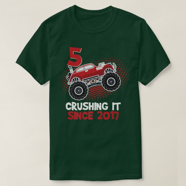 Happy Birthday 5 Years Crushing It Since 2017 Mons T-Shirt (Design Front)