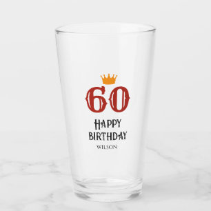 Happy birthday 60 custom glass