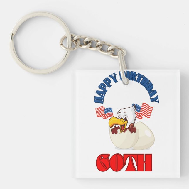 Happy Birthday 60th  Key Ring (Front)