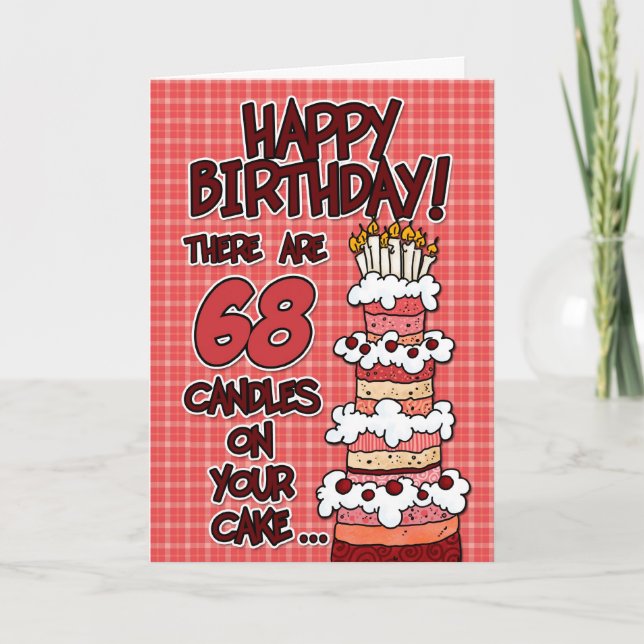 Happy Birthday - 68 Years Old Card (Front)