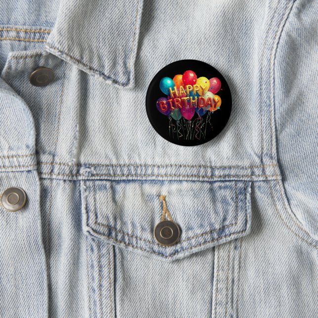 HAPPY BIRTHDAY 6 CM ROUND BADGE (In Situ)