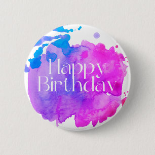 Happy Birthday 6 Cm Round Badge