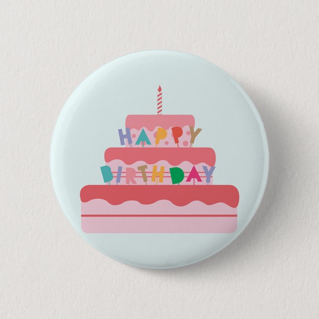 Happy Birthday 6 Cm Round Badge (Front)