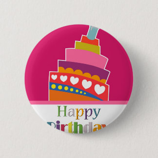 Happy Birthday 6 Cm Round Badge