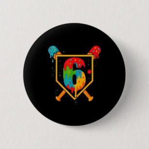Happy Birthday 6 Year Old Baseball Ice Cream Sprin Cm Round Badge
