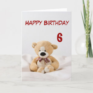 Happy Birthday 6th Teddy Bear Theme Card