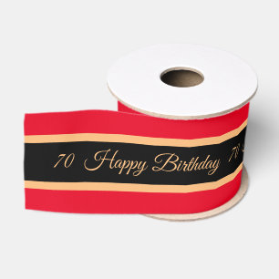 Happy Birthday & 70 Celebration, Aniversary Event Grosgrain Ribbon