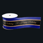 Happy Birthday & 70 Celebration, Aniversary Event Satin Ribbon<br><div class="desc">Ribbon (Gifts): Celebration,  Aniversary,  Happy Birthday event & number 70 - easily customise text and number for the special occasion.</div>