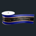 Happy Birthday & 70 Celebration, Aniversary Event Satin Ribbon<br><div class="desc">Ribbon (Gifts): Celebration,  Aniversary,  Happy Birthday event & number 70 - easily customise text and number for the special occasion.</div>