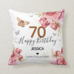 Happy Birthday 70  Personalised Throw Pillow<br><div class="desc">70 Happy Birthday Personalised year pillow. Easy to adjust. All text is adjustable if needed.</div>