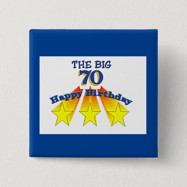 Happy Birthday 70th Button (Front)