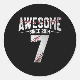 Happy Birthday 7th 7 Year Old Sketll Boys Seven 20 Classic Round Sticker