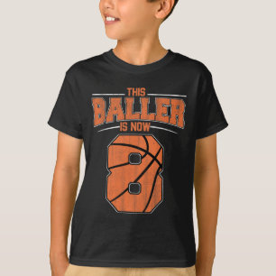 Happy Birthday 8th 8 Year Old Basketball Boys Eigh T-Shirt