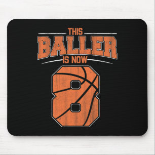 Happy Birthday 8th 8 Year Old Bysketbyll Boys Eigh Mouse Pad