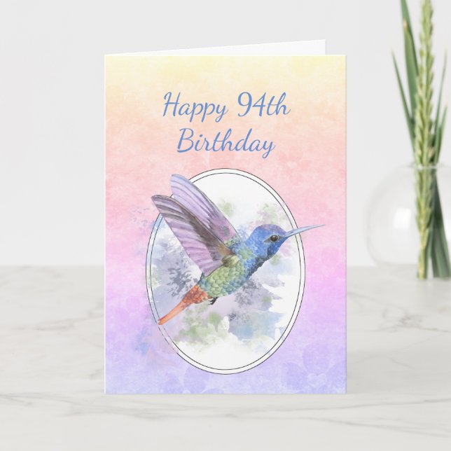 Happy Birthday 94th  Hummingbird Bird Programme (Front)