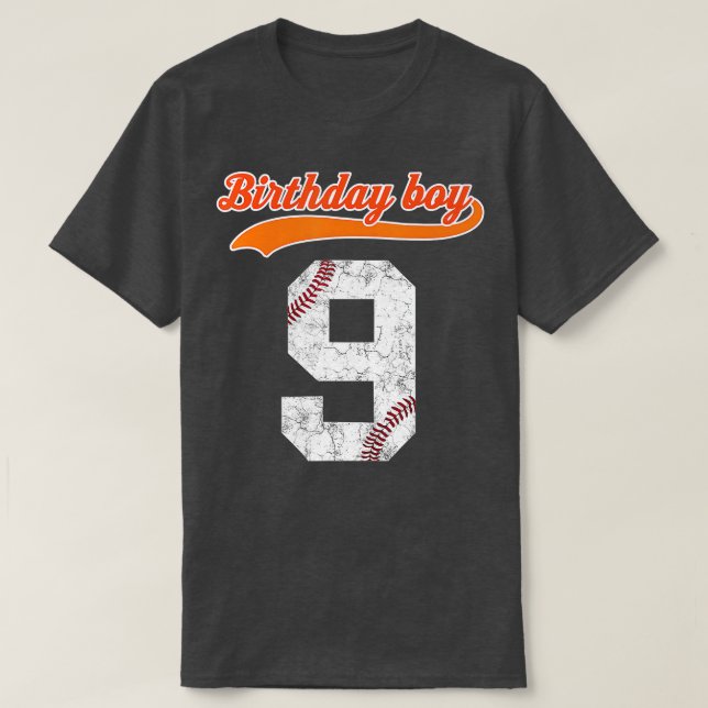 Happy Birthday 9th 9 Year Old Baseball Gift Boys N T-Shirt (Design Front)