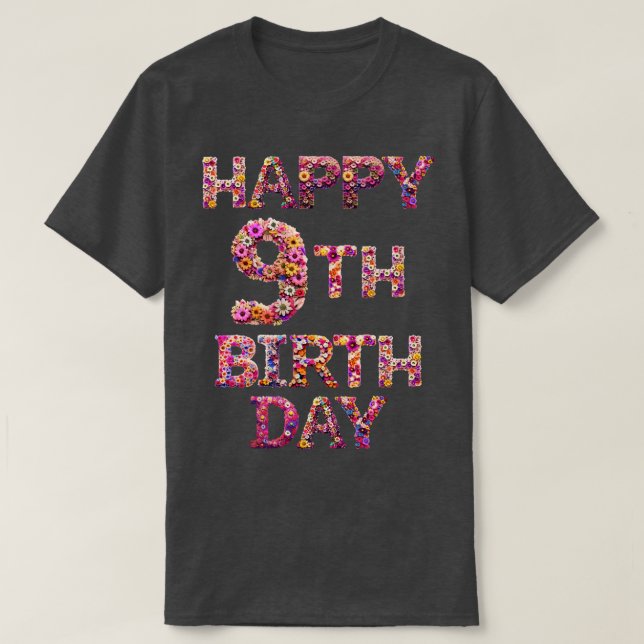 Happy Birthday 9th T-Shirt (Design Front)