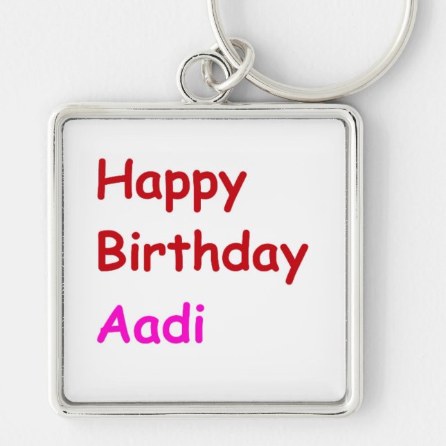 Happy Birthday Aadi Key Ring (Front)