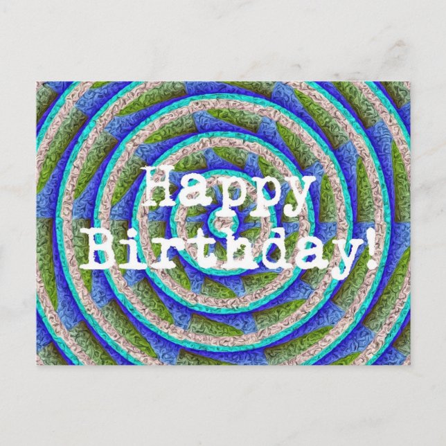 Happy Birthday Abstract Postcard (Front)