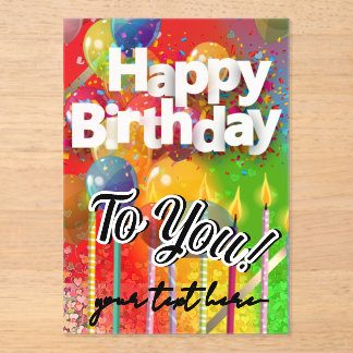 Happy Birthday   Acrylic Invitations