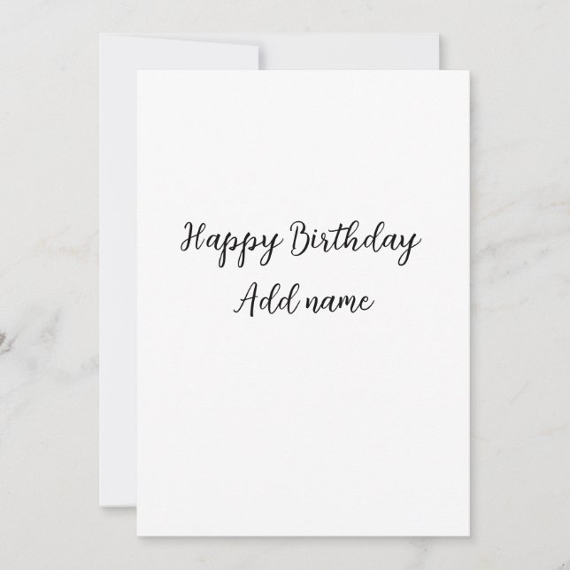Happy birthday add name title simple minimal  invitation (Front)