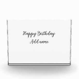 Happy birthday add name title simple minimal  photo block