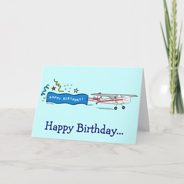 Happy Birthday Aeroplane from the Whole Gang Card (Front)
