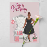 Happy Birthday African American Woman Card<br><div class="desc">This design may be personalised in the area provided by changing the photo and/or text. Or it can be customised by clicking Personalise this Template and then choosing the click to customise further option and delete or change the colour of the background, add text, change the text colour or style,...</div>
