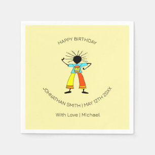 Happy Birthday, African Art Master Drummer Napkin