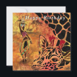 Happy Birthday - African Girl and Giraffe  Friends<br><div class="desc">Happy Birthday - African Girl and Giraffe - Friends - Art Drawing - Africa Animal and People Painting Collection by MIGNED  - Add Your Text / Name</div>