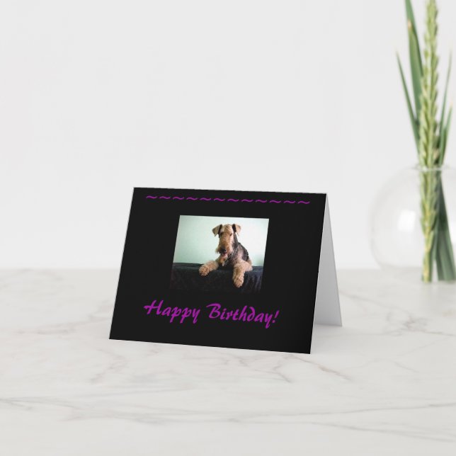 Happy Birthday Airedale Terrier Card (Front)