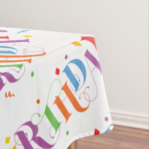 Happy Birthday All-Over Print Tablecloth
