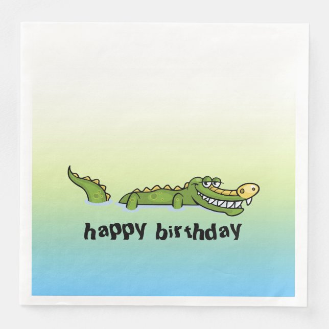 Happy Birthday Alligator Napkin (Front)