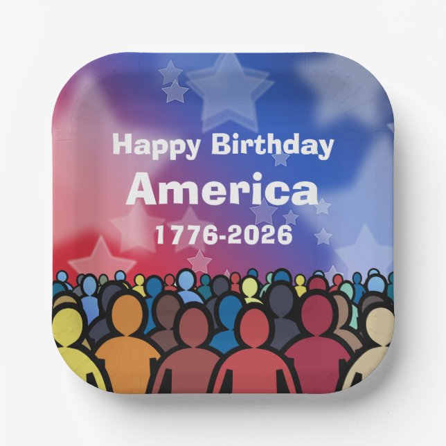 Happy Birthday America 1776 to 2026 Paper Plate (Front)
