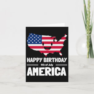 Happy Birthday America 4th Of July American Flag M Card
