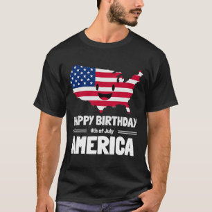 Happy Birthday America 4th Of July American Flag M T-Shirt