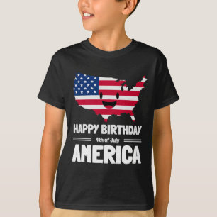 Happy Birthday America 4th Of July American Flag M T-Shirt