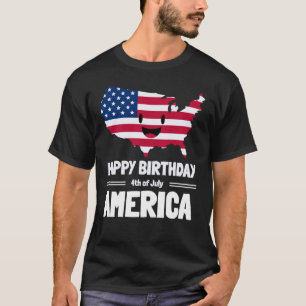 Happy Birthday America 4th of July American Flag M T-Shirt