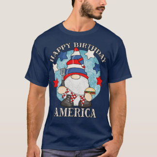 Happy Birthday America 4th Of July Funny Barbeque  T-Shirt