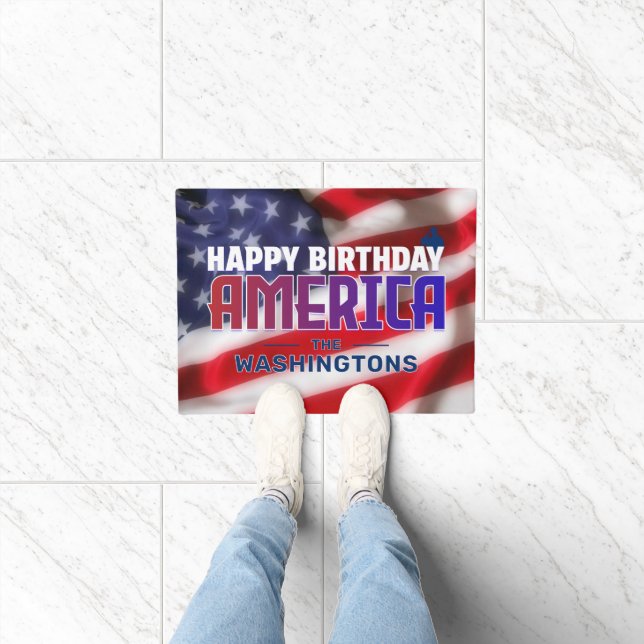 HAPPY BIRTHDAY AMERICA DOORMAT (Indoor)