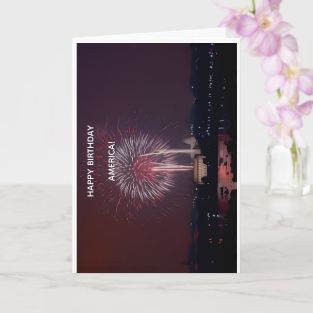 Happy Birthday America Greeting Card (Orchid)