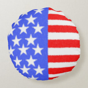 Happy Birthday America,Independence Day Round Cushion