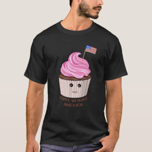 Happy Birthday America July 4th Fourth USA Cupcake T-Shirt