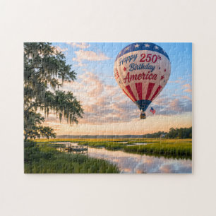 Happy Birthday America Lowcountry Hot Air Balloon Jigsaw Puzzle