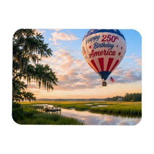 Happy Birthday America Lowcountry Hot Air Balloon Magnet