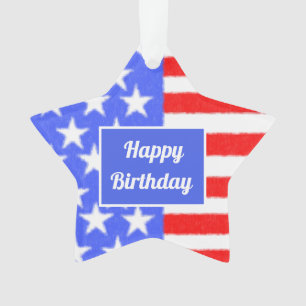 Happy Birthday America Personalise Ornament