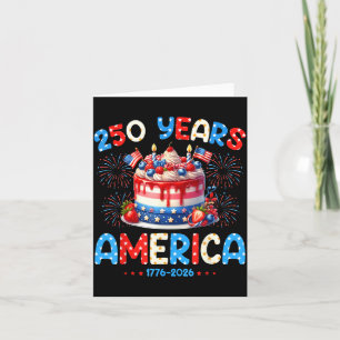 Happy Birthday America USA 250 Years Women Kids Card